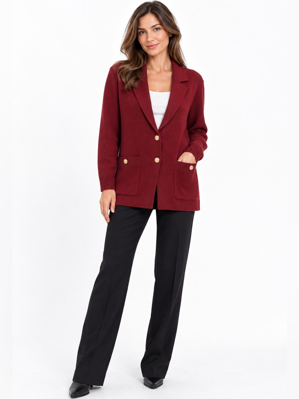 Grace Karin 
Maroon color Knit Blazer NWT 2 XL size
